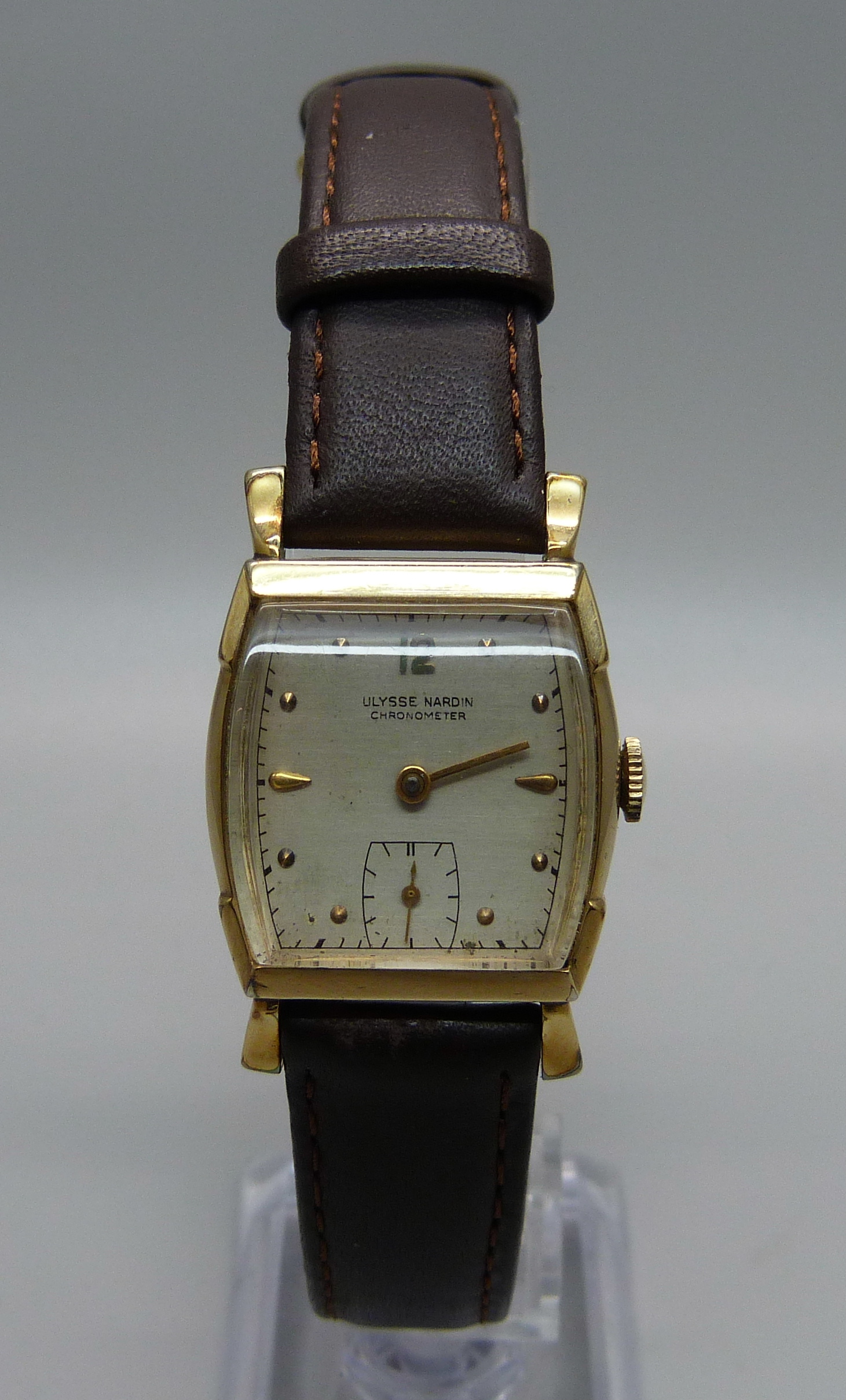 A 10kt gold filled Ulysse Nardin Chronometer wristwatch, lacking minute hand, 24mm case