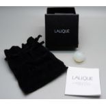 A Lalique glass ring, boxed, L