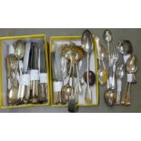 A box of assorted plated cutlery **PLEASE NOTE THIS LOT IS NOT ELIGIBLE FOR POSTING AND PACKING**