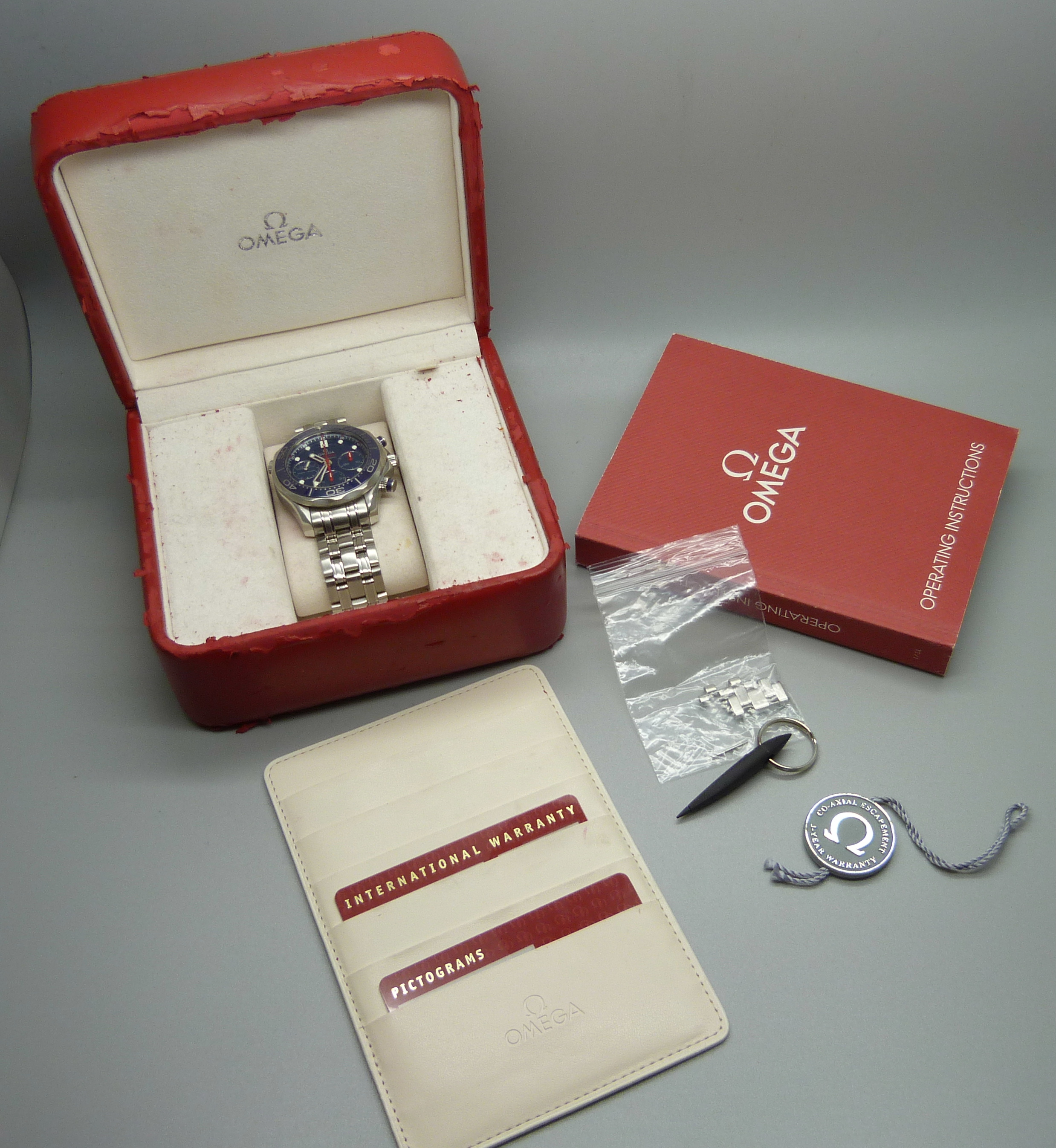 An Omega Seamaster Professional Co-Axial Chronometer wristwatch, 300m/1000ft, boxed with papers - Image 8 of 9