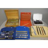 A collection of lady's and gentlemen's wristwatch straps, leather, metal, etc., some boxed