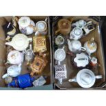 Two boxes of decorative and novelty teapots, (24) **PLEASE NOTE THIS LOT IS NOT ELIGIBLE FOR POSTING