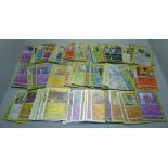 125 Holo and reverse holo Pokemon cards in protective sleeves including black star rares