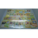 50 Pokemon cards from various sets