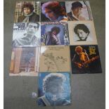 Ten Bob Dylan LP records