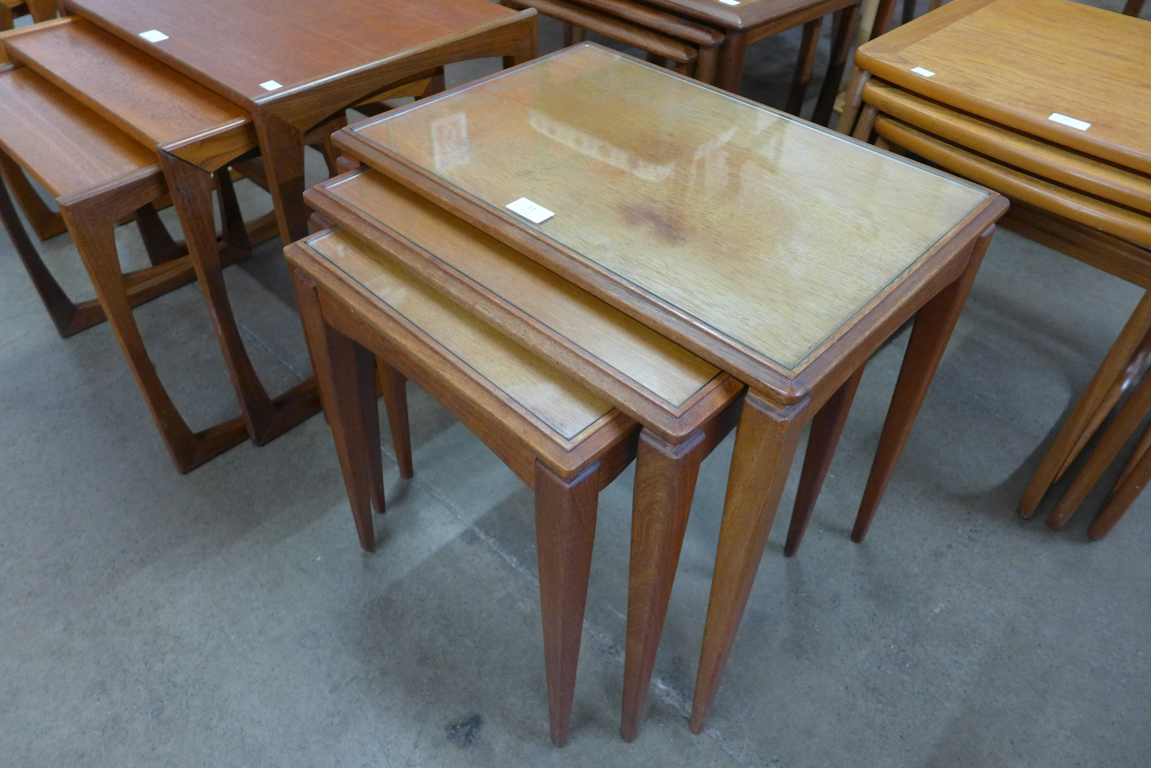 A teak nest of tables