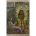 Herbert Green, Robin Hood, watercolour, dated 1909, framed
