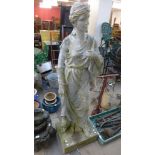 A large faux stone garden figure of Diana