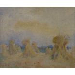 Walter Potts (1883-1965), The Harvest, watercolour, framed