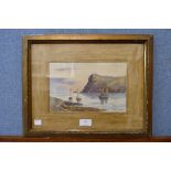 J. Walton Burnett (1874-1963), coastal scene, watercolour, framed
