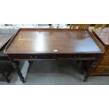 A George IV mahogany two drawer writing table