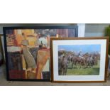 A Sir Alfred Munning print, At Hethersey Races and one other