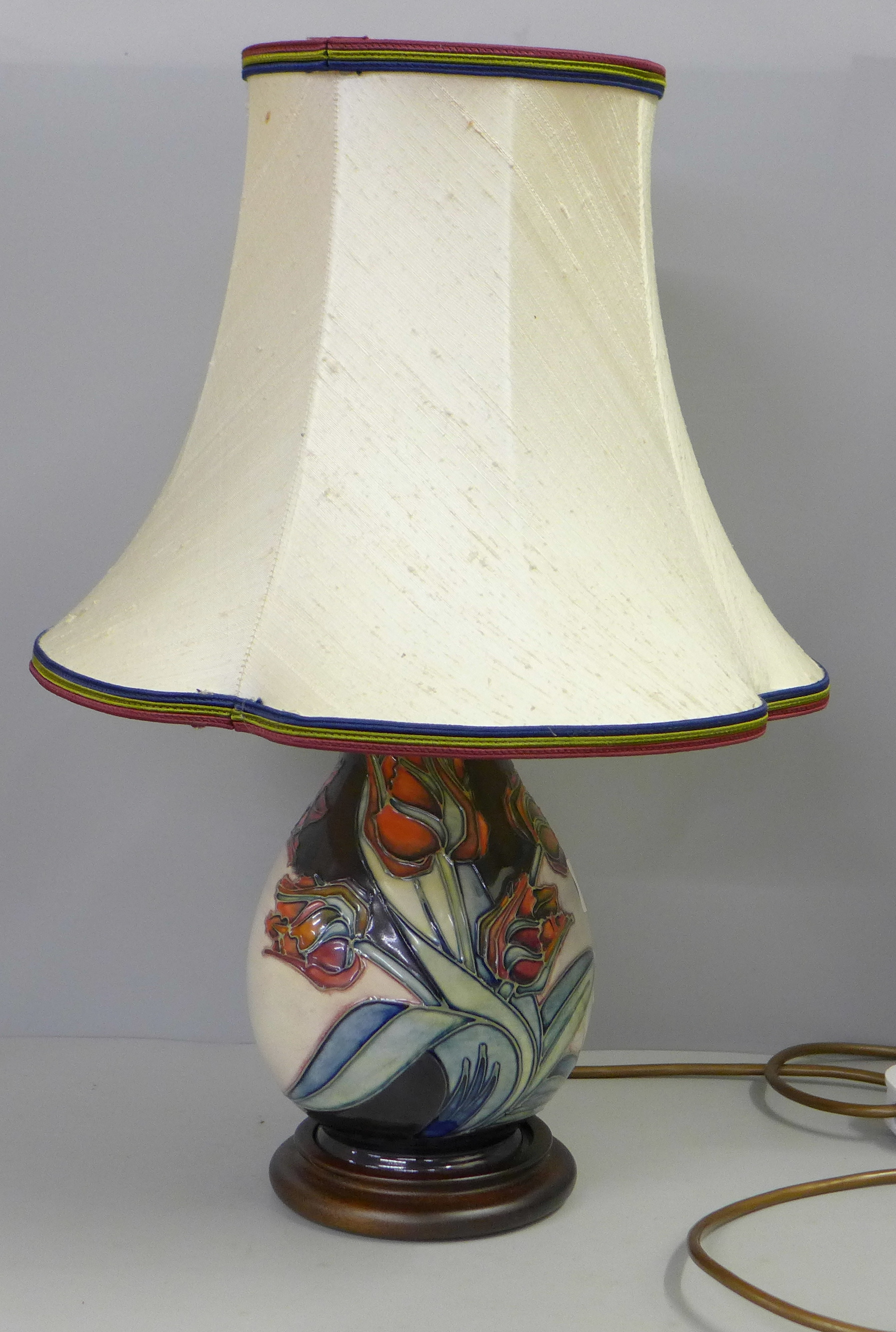 A Moorcroft table lamp base