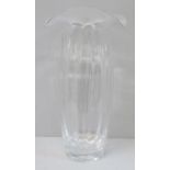 A Dartington crystal tall vase, 35.5cm, boxed