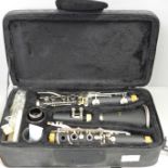 A Gear4Music clarinet, cased