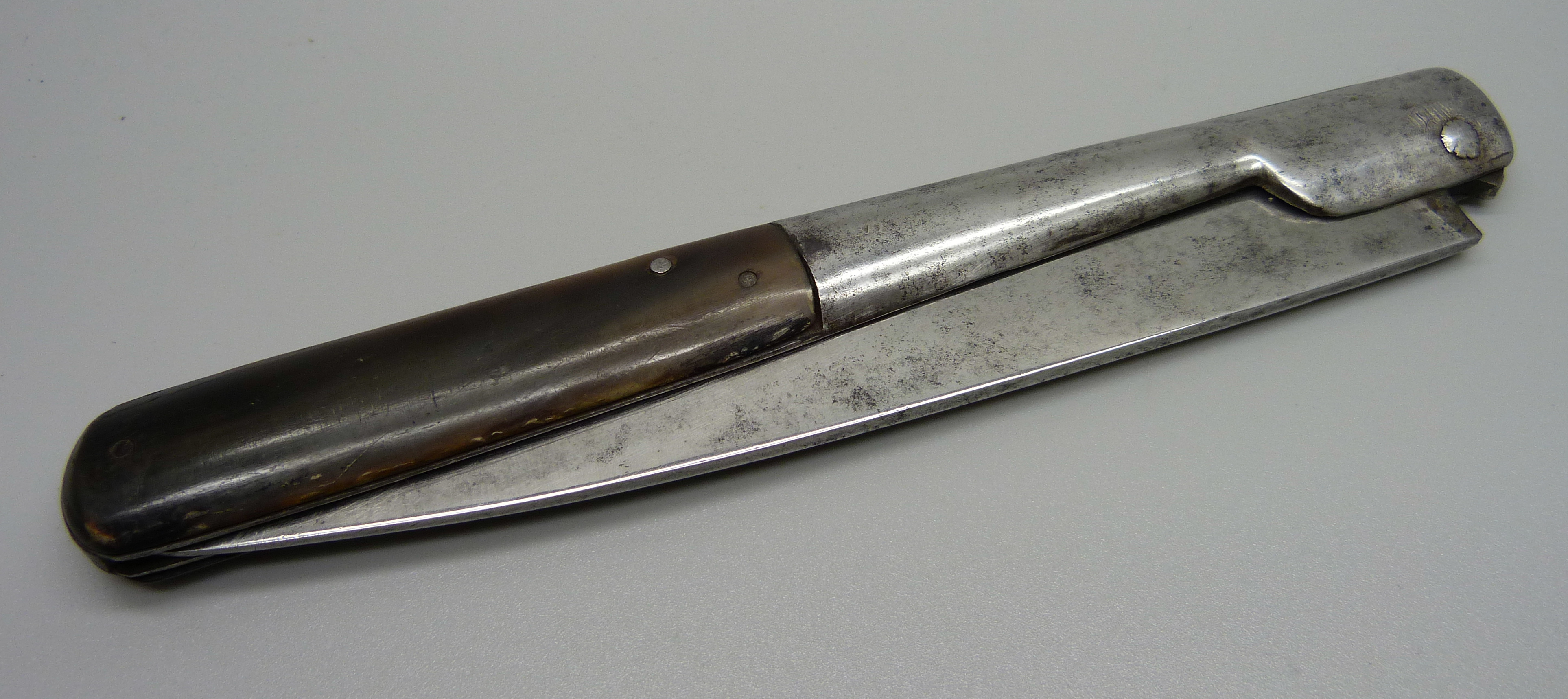 A Louis Vauzy folding knife with horn handle, 35cm open - Image 3 of 3