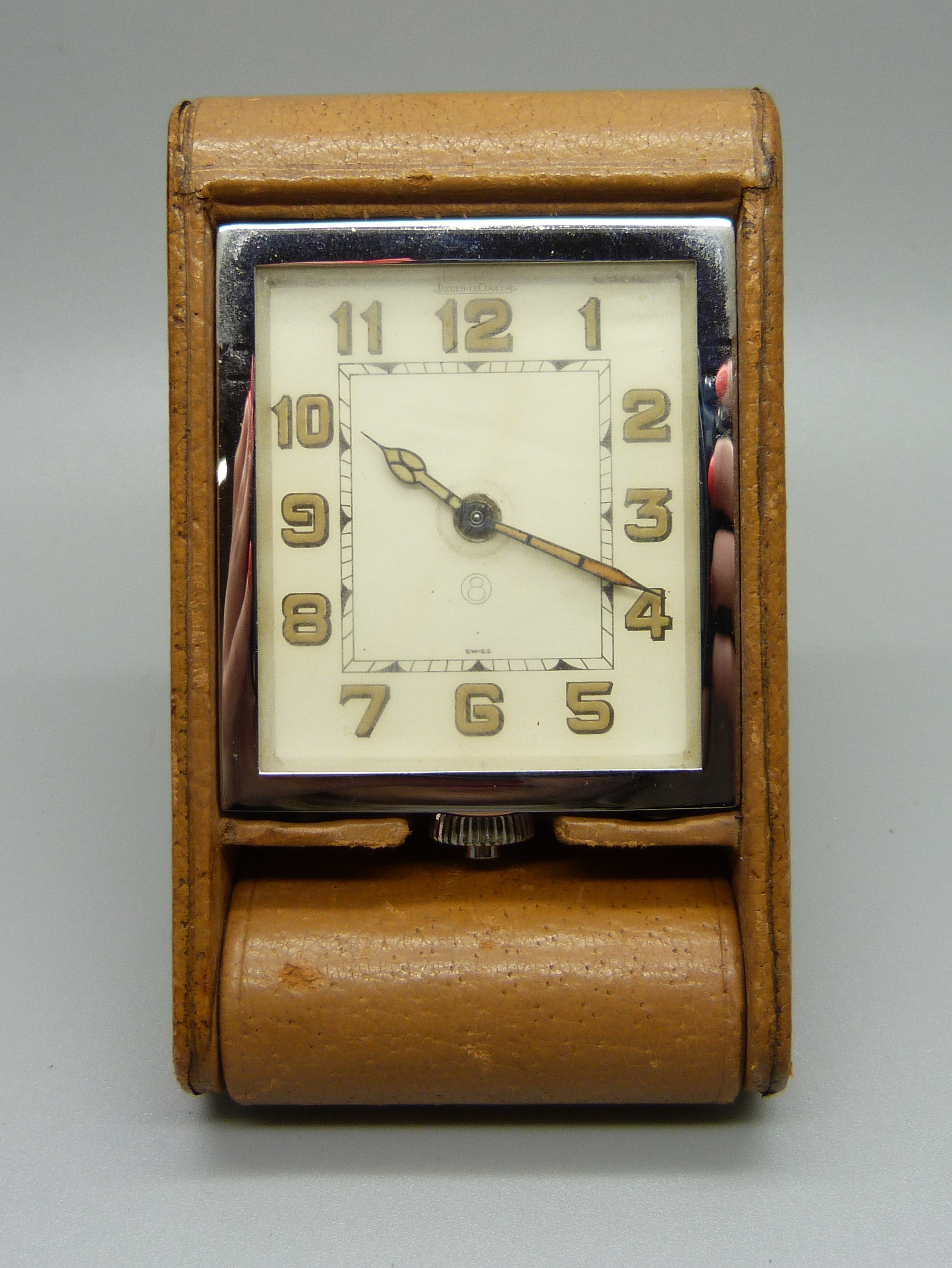 A Jaeger-LeCoultre 8-days travel clock