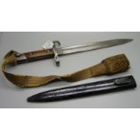 An Austrian Mannlicher bayonet with scabbard, model 1895, complete with potapee