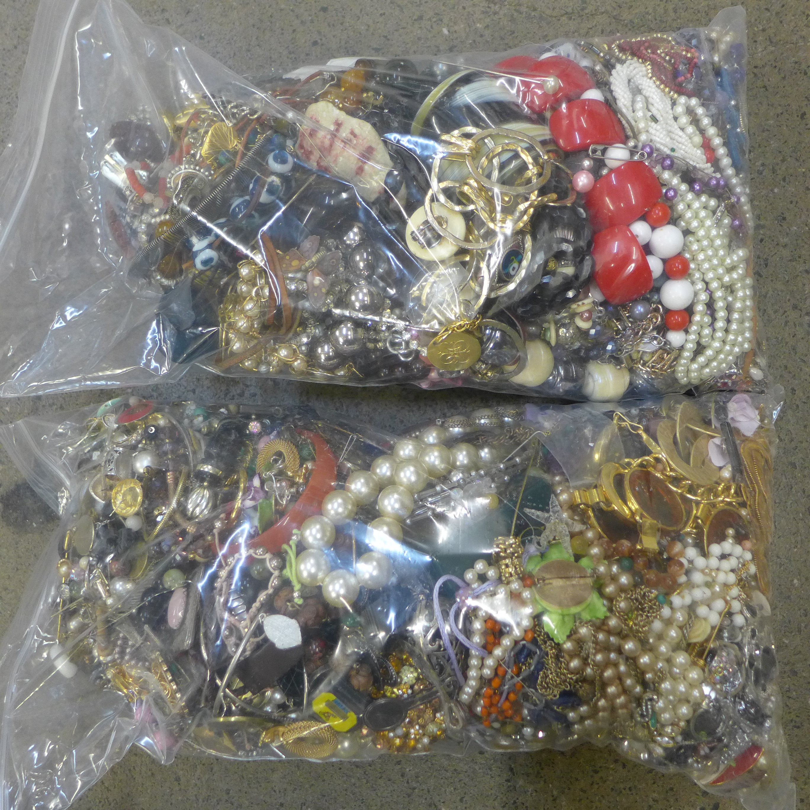 Two bags of fashion jewellery
