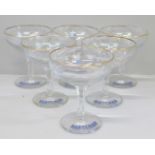 Six Babycham glasses