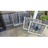 Three pairs of Art Deco stained glass windows