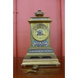 A 19th Century French Japy Freres ormolu and champleve enamelled mantle clock