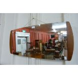 A teak framed mirror