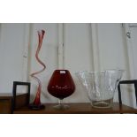 Three pieces of studio glassware