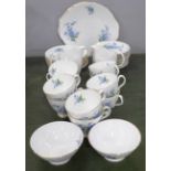 A ten setting Royal Albert Forget Me Not tea set; ten tea cups, saucers and tea plates, two cream