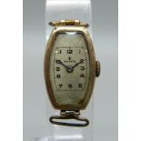 A lady's 9ct gold cased Rolex Prima cocktail wristwatch head, Glasgow import mark for 1928, case