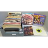 A collection of 7" 45rpm records, rock and pop music
