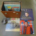 Elvis Presley; records, The Wonder of You box set and an alarm clock