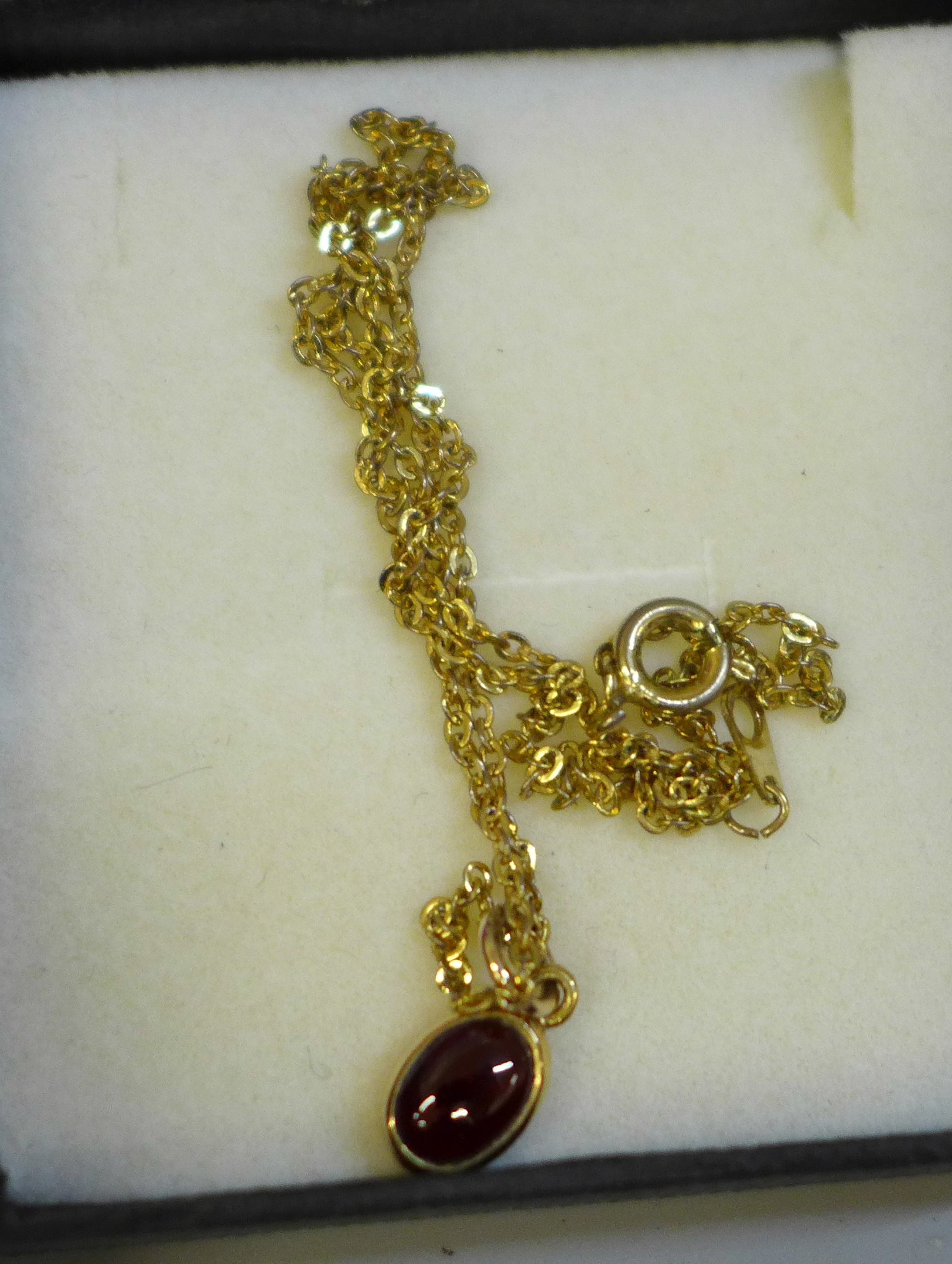 Costume jewellery, a yellow metal wishbone pendant and chain and two lady's wristwatches - Image 3 of 3