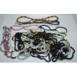 Vintage glass and crystal bead necklaces