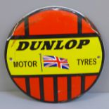 A reproduction enamel Dunlop Tyres sign, 15cm