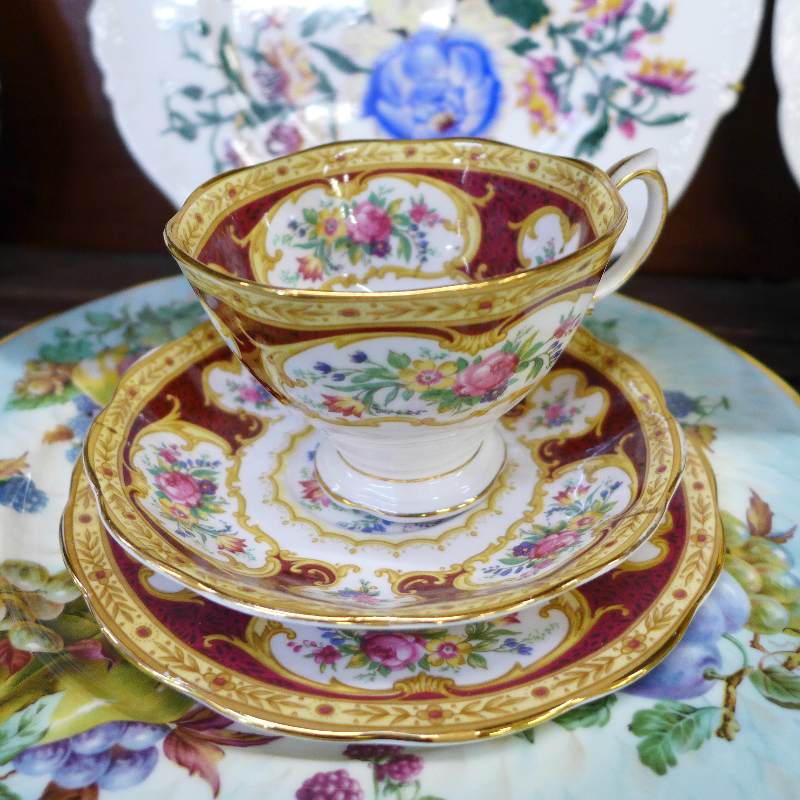 A Royal Albert tea cup and saucer, second, a Royal Albert Lady Hamilton trio, a Lime House Studio - Image 2 of 6