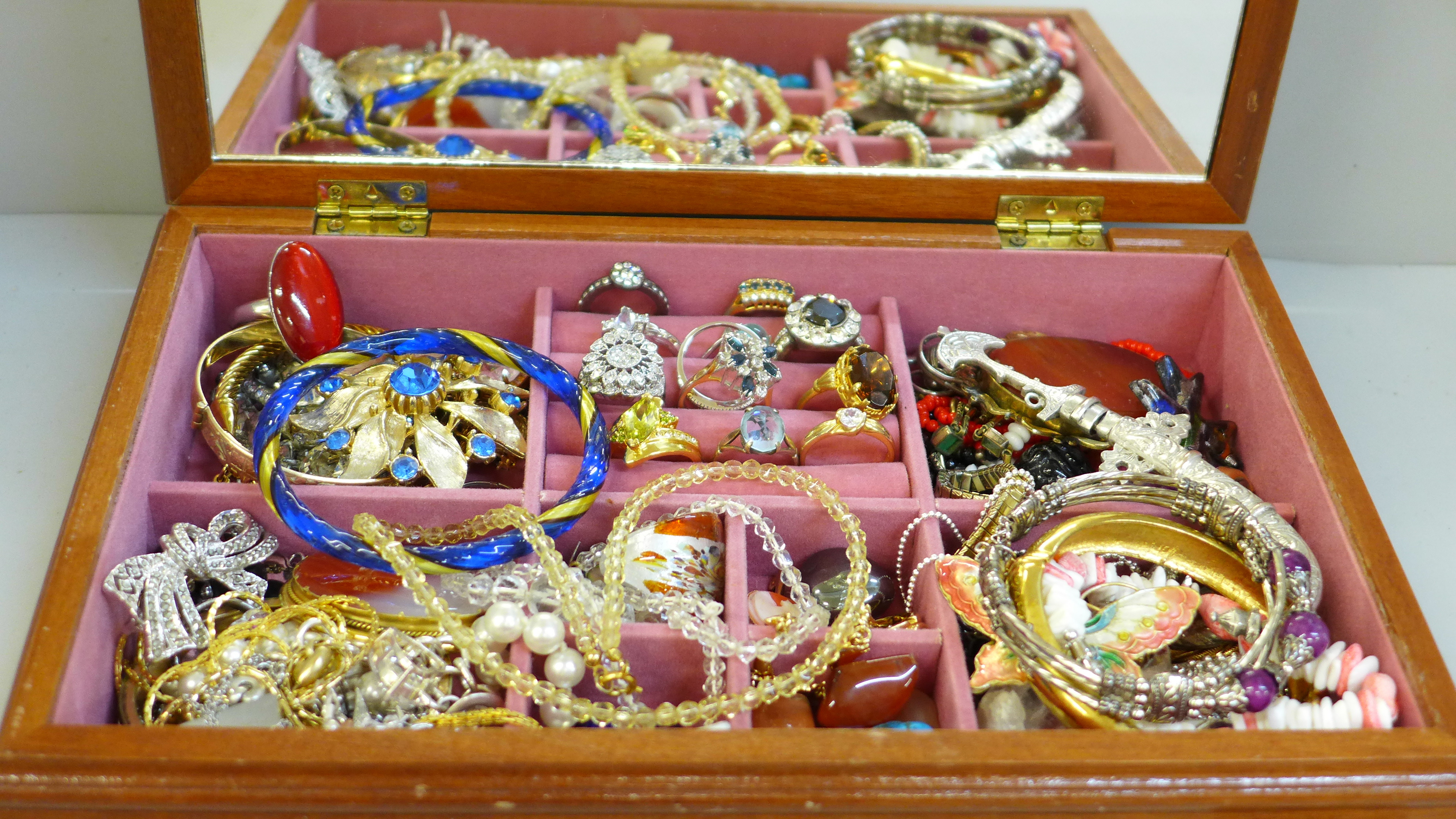 A case of costume jewellery