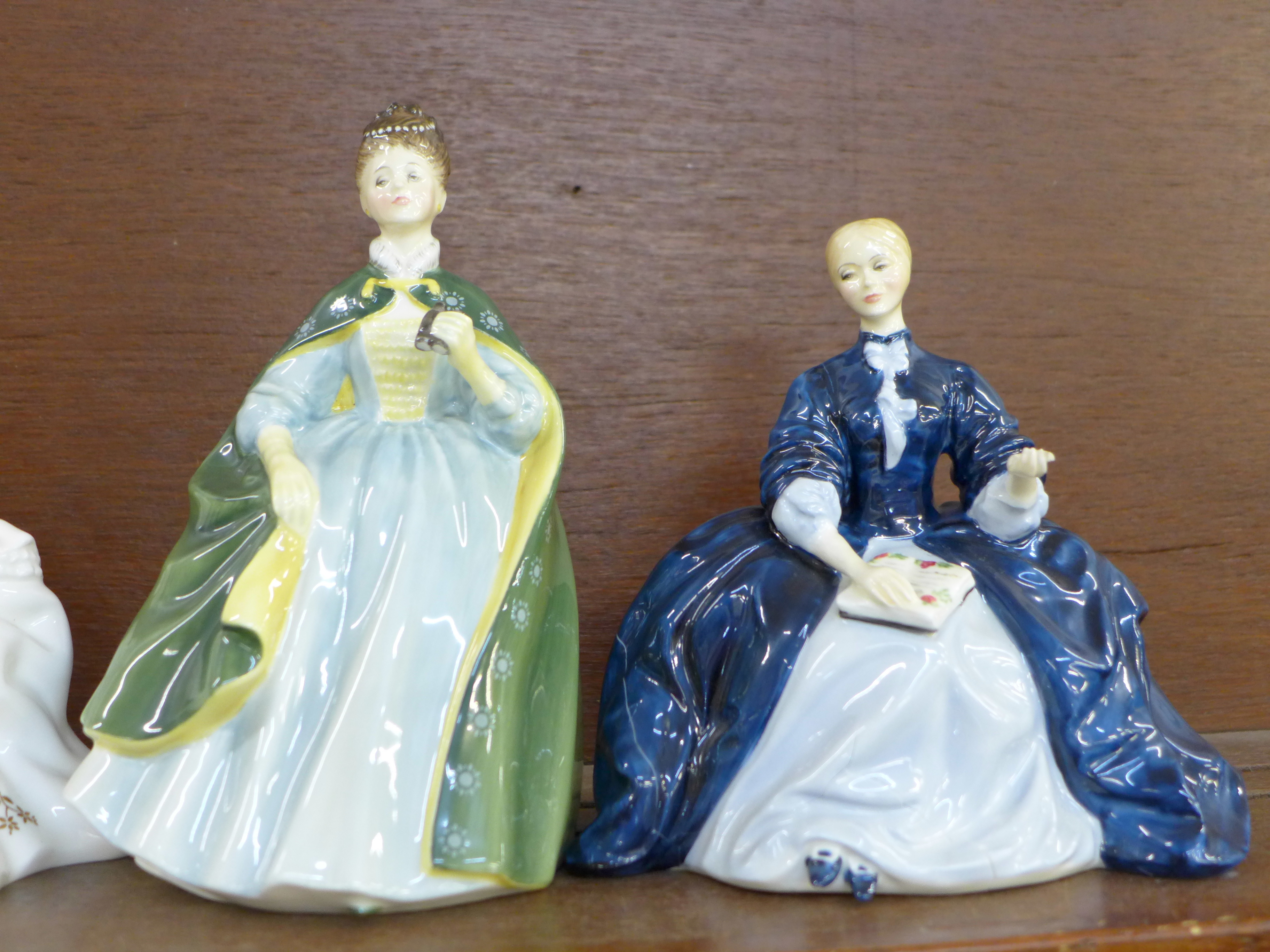 Five Royal Doulton figures; Antoinette, Premiere, Laurianne, a/f, Melanie and Fair Lady - Image 3 of 3