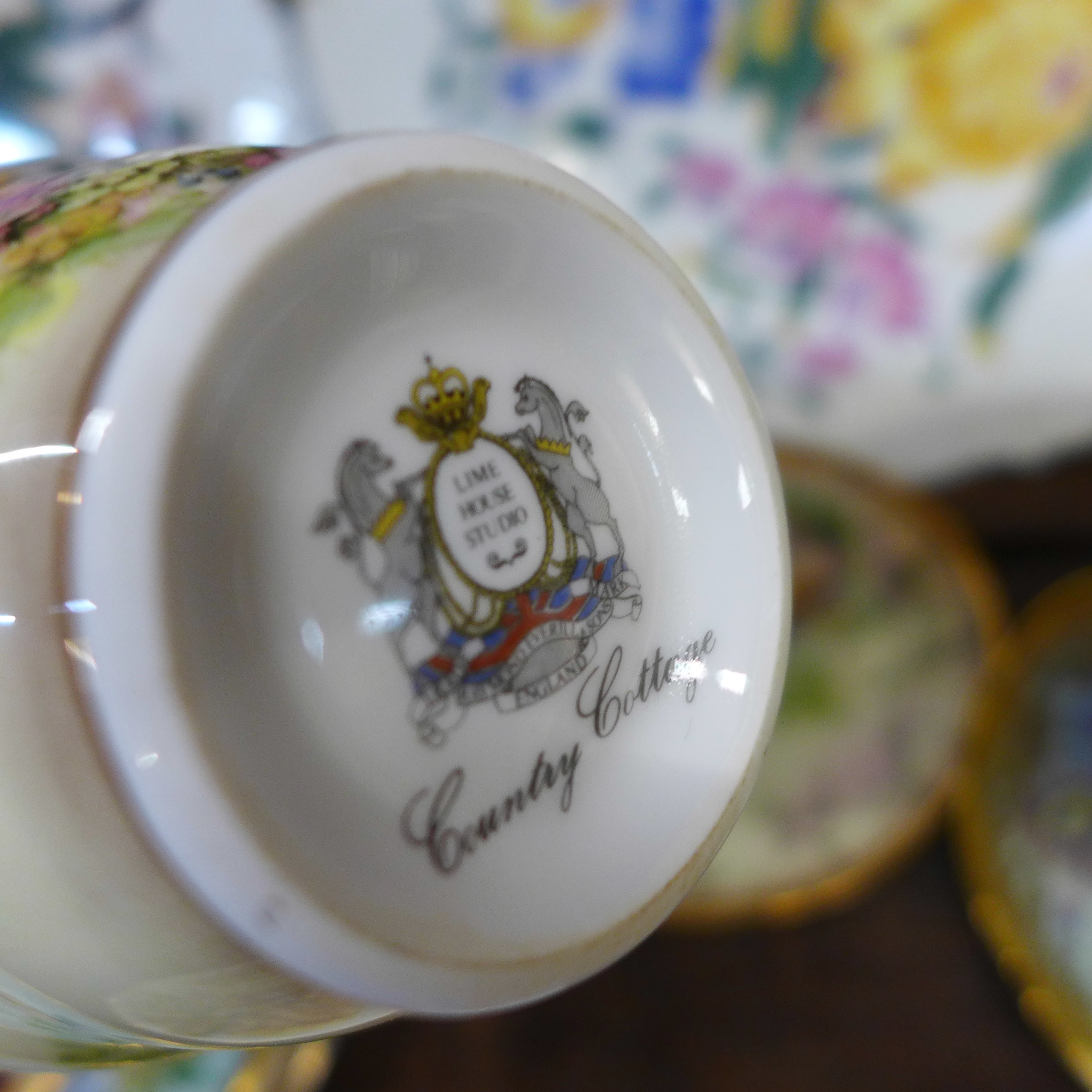 A Royal Albert tea cup and saucer, second, a Royal Albert Lady Hamilton trio, a Lime House Studio - Image 5 of 6