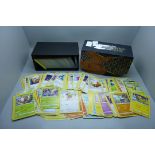 500 Pokemon cards, various sets in collectors box