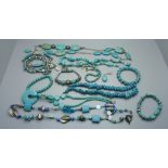 Turquoise and turquoise coloured jewellery