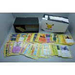 500 Pokemon cards, various sets in collectors box