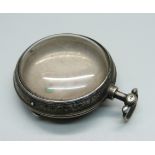 A silver verge pocket watch case, (both outer and inner case), London 1812, total weight 59g