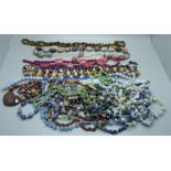 Gemstone necklaces including tigers eye, amethyst, opalite, etc.