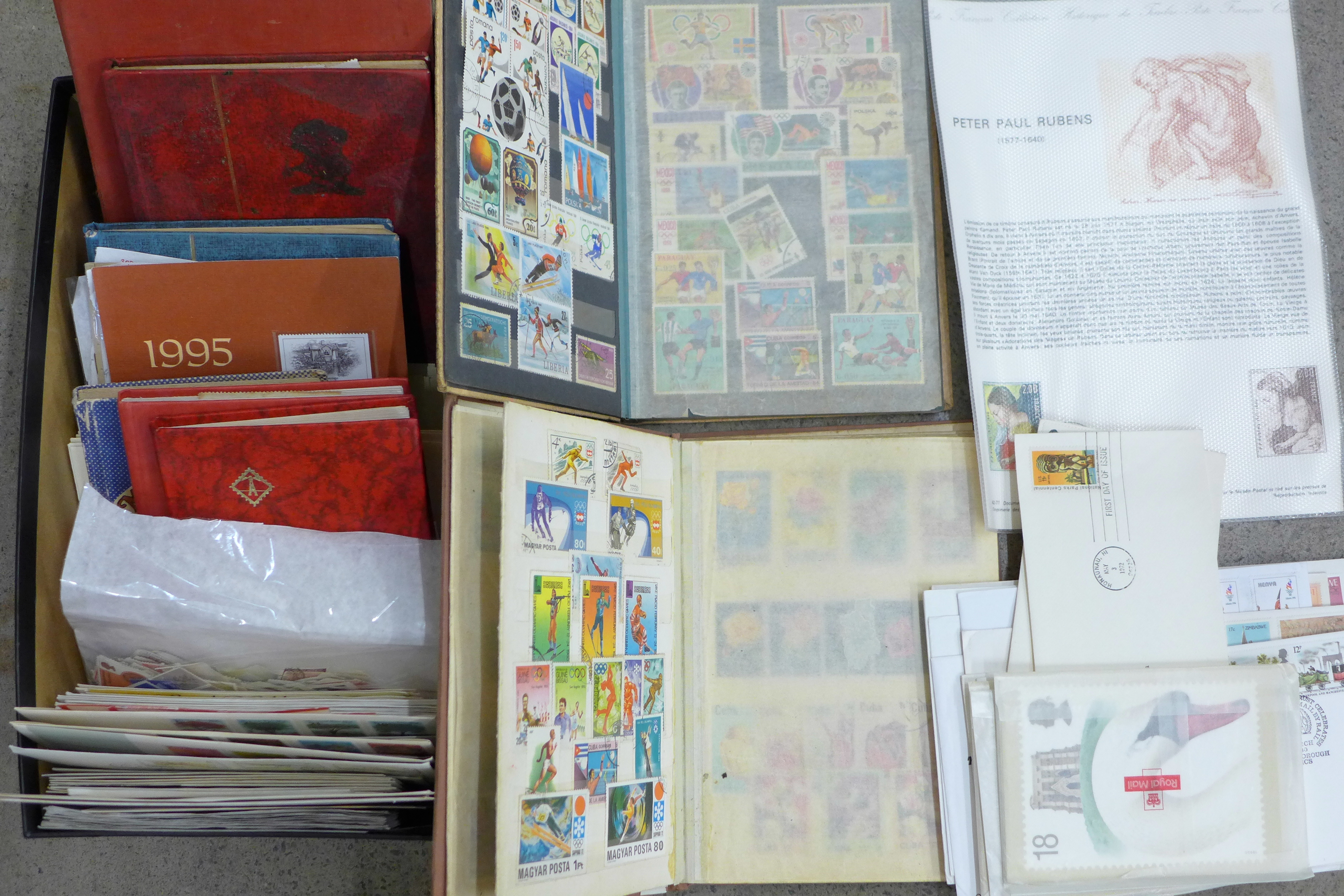 Stamps:- box of stamp albums, covers, etc.