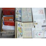 Stamps:- box of stamp albums, covers, etc.