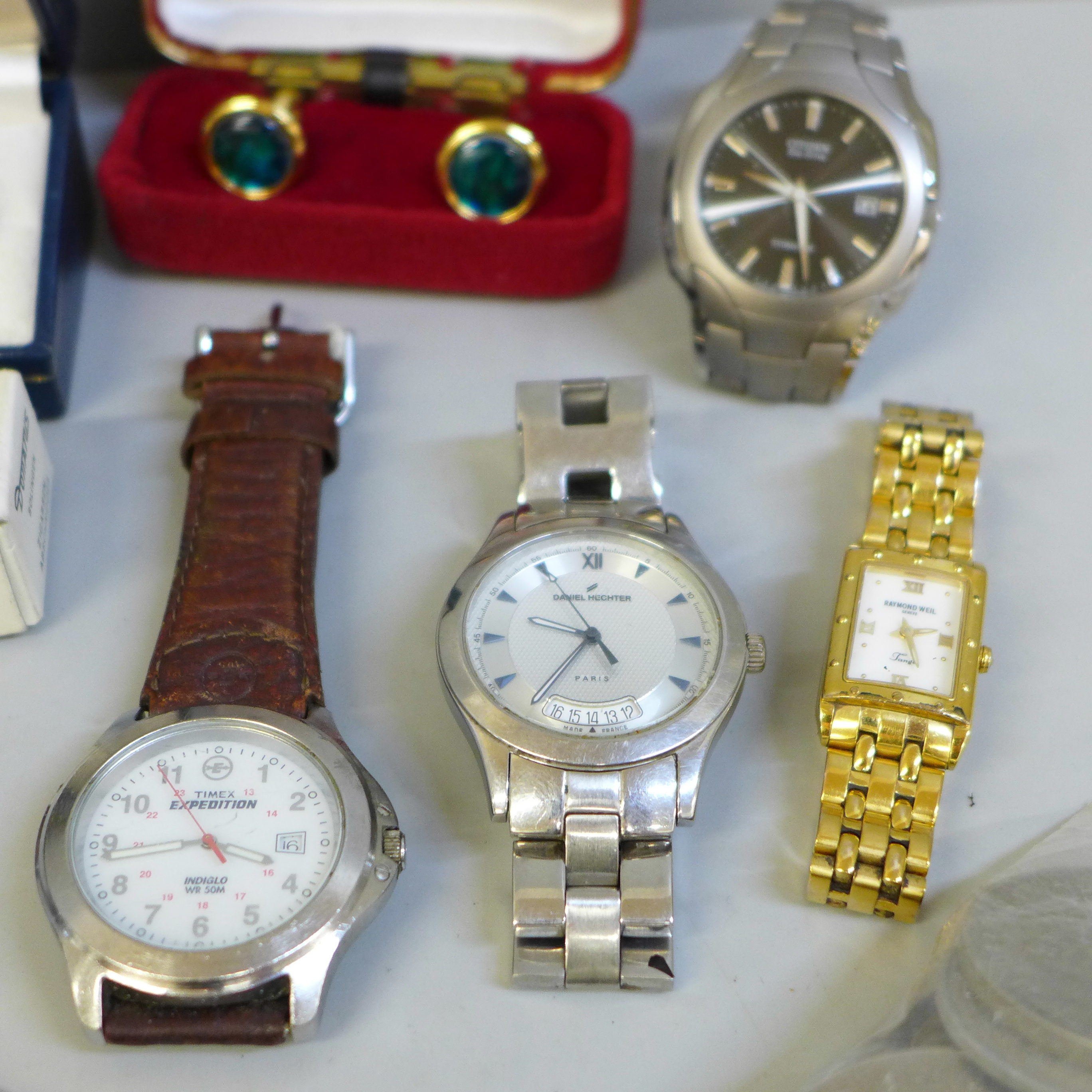 Wristwatches; Citizen Eco Drive, a lady's Raymond Weil, Seiko, others and a collection of - Image 2 of 3