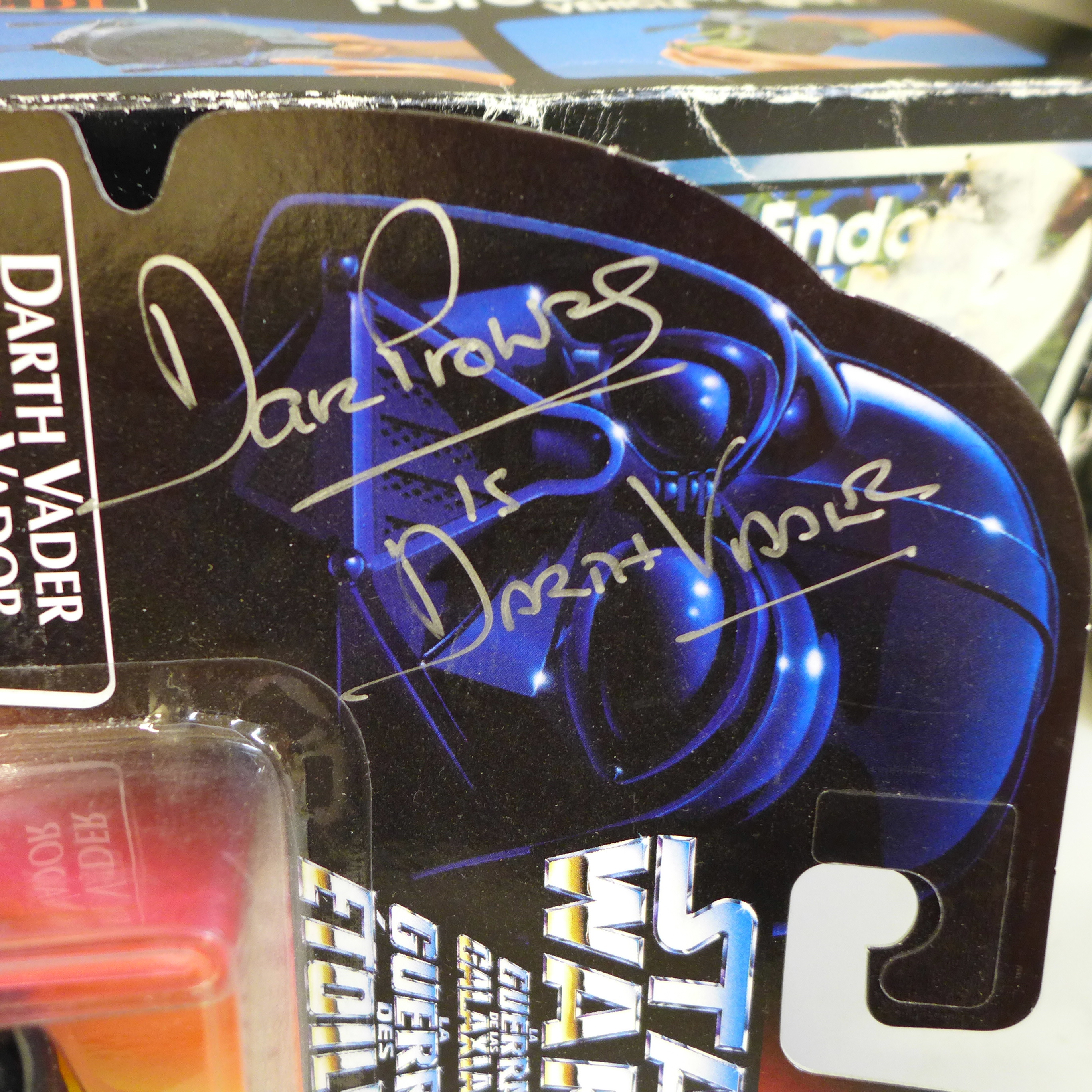 A 1995 sealed Darth Vader Star Wars figure, signed by David Prowse and four 1983 Kenner new Return - Image 3 of 6