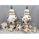 A collection of Mason's Mandalay china including two lamp bases