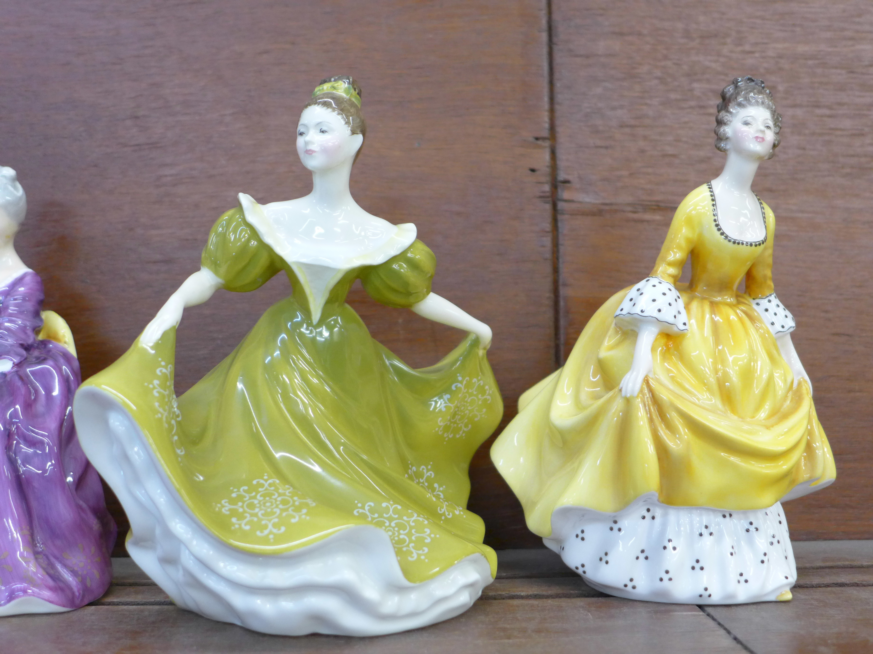A Royal Doulton figure group, The Love Letter, and three Royal Doulton figures, Charlotte, Lynne and - Image 3 of 3